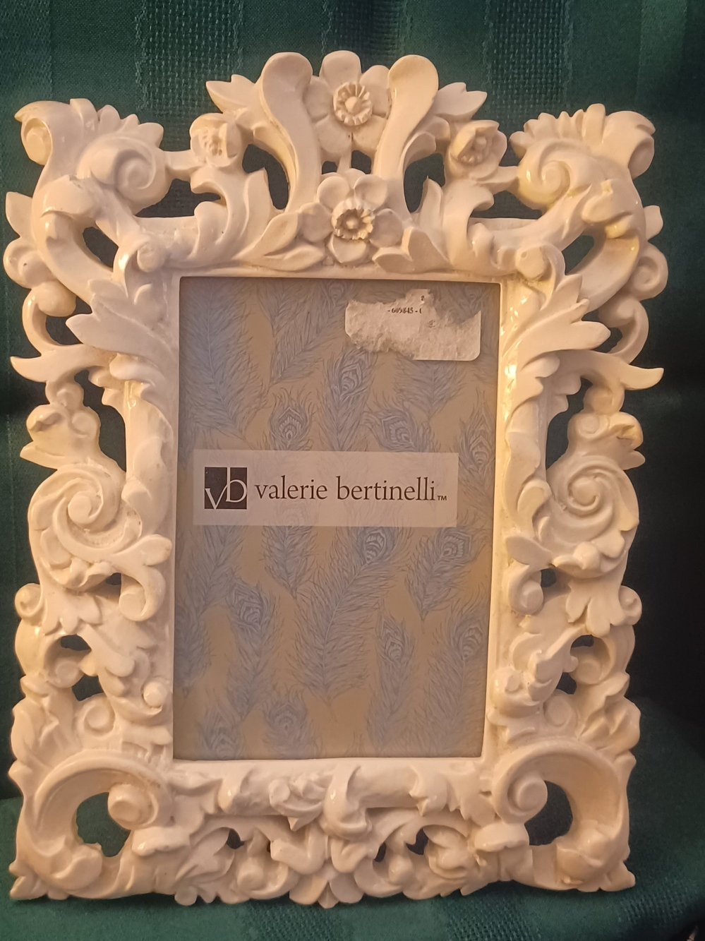 Valerie Bertinelli Cream Ornate Floral Resin Frame